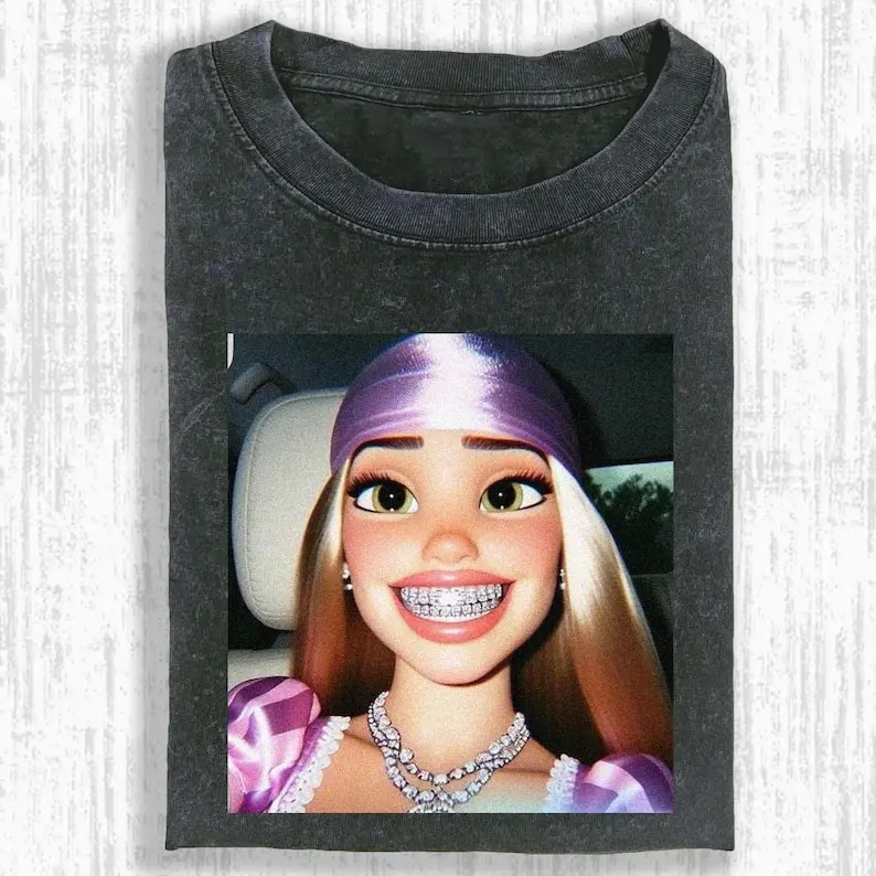 funny Distressed Doll Casual T-shirt Oversized Unisex T-shirt Streetwear Trendy Cotton New Model personality Clothes Short soft