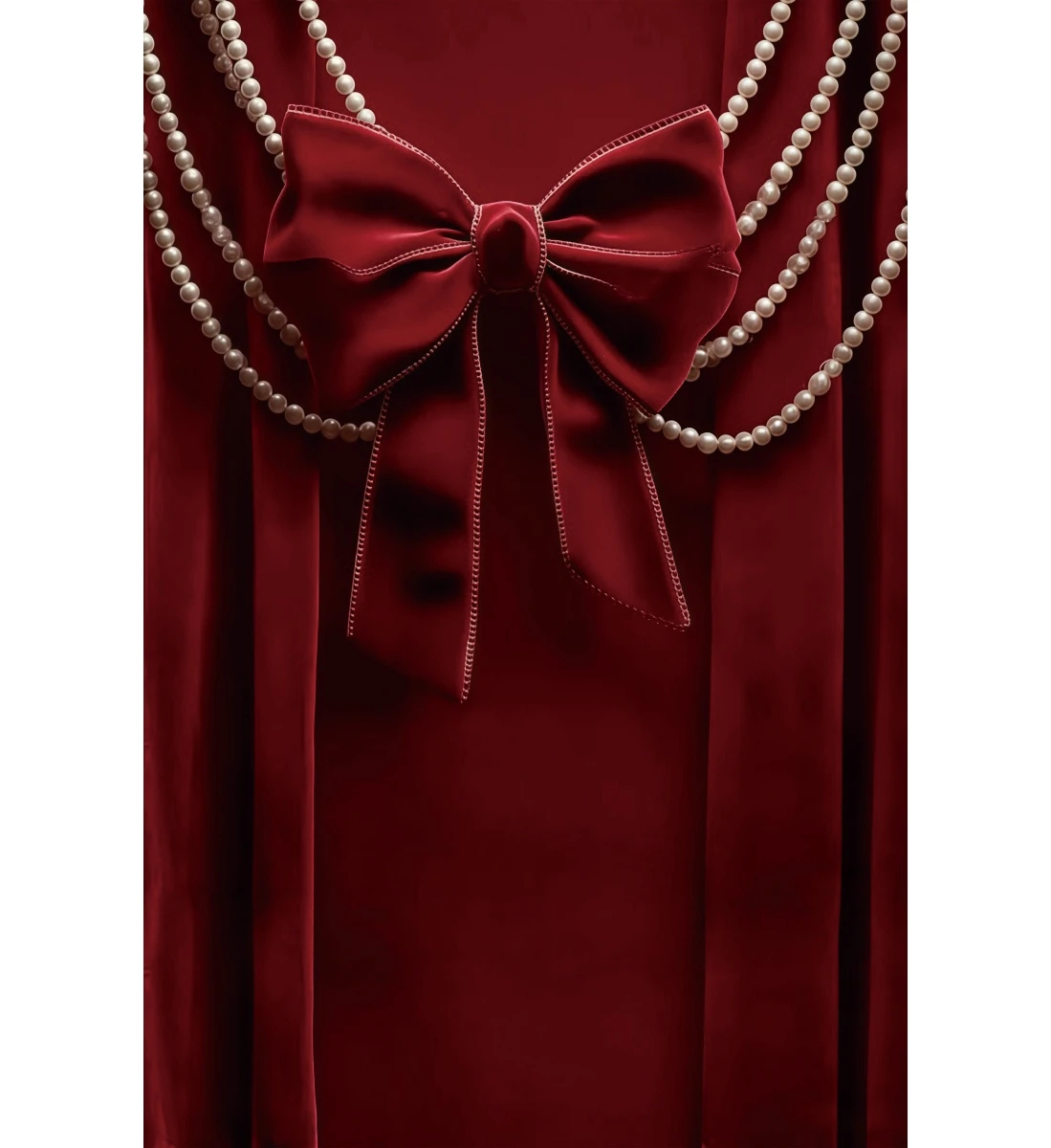 Luxury Pearl Chain Bow Birthday Backdrops Cover Wedding Bridal Shower Birthday Party Prom Event Decor Background Studio Props