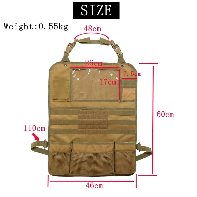 

Органайзер-сумка для хранения на спинку автомобильного сиденья, тактическая панель Molle, защита спинки сиденья автомобиля с сумкой для хранения, снаряжение