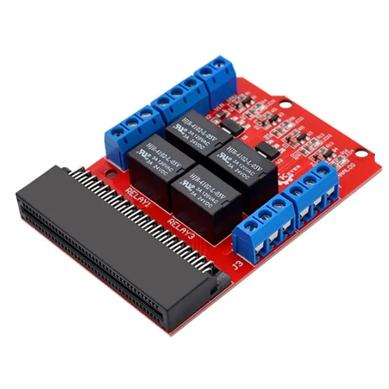 TCE Microbit 4 Channel Relay Module Shield 5V High Trigger Programming Educational Kids Teaching Microbit Expansion Board