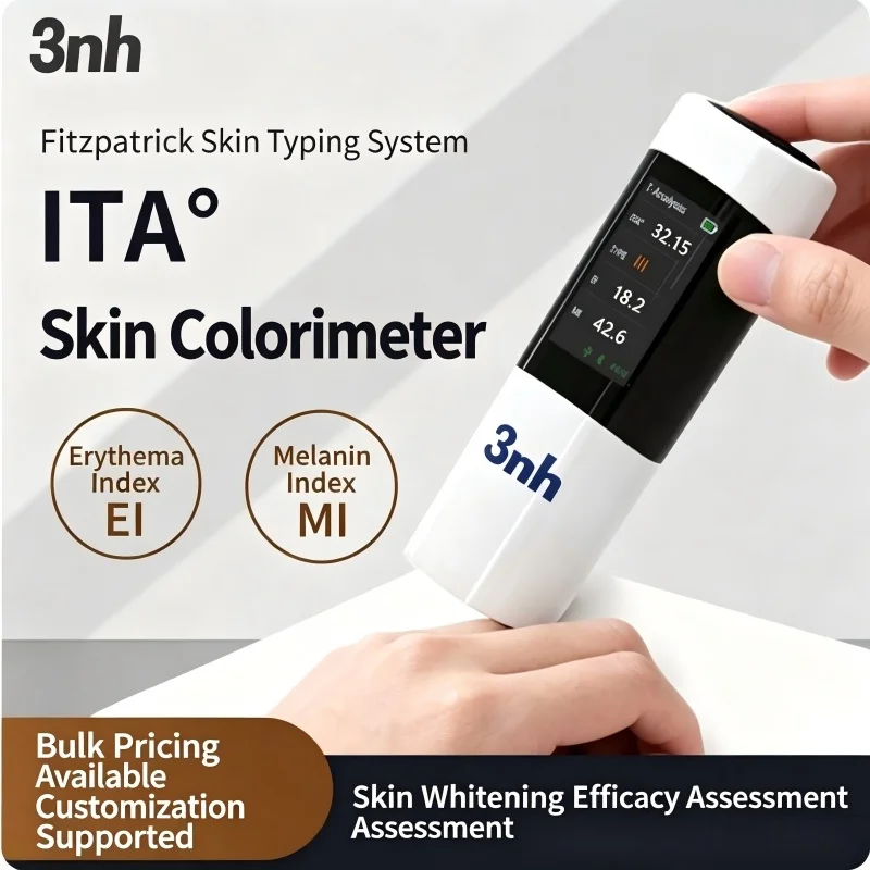 3nh Skin Colorimeter ITA° Tester, Melanin Index MI Erythema Index EI Detector, Skin Whitening Effect Test Machine for Beauty Sal