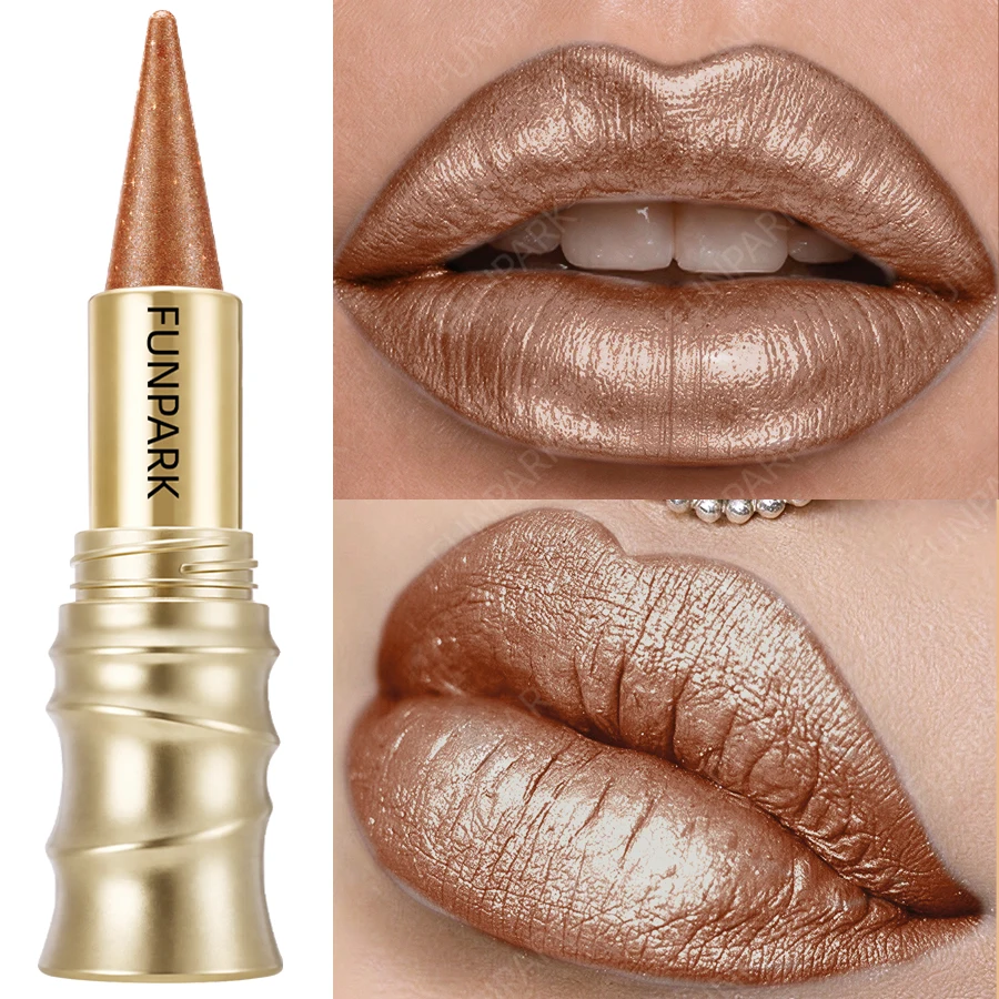 1pc Sexy Red Glitter Shiny Metallic Lipstick Pearlescent Lip Tint, Long Lasting Lip Korean Makeup Gifts Cosmetic Lip Glaze
