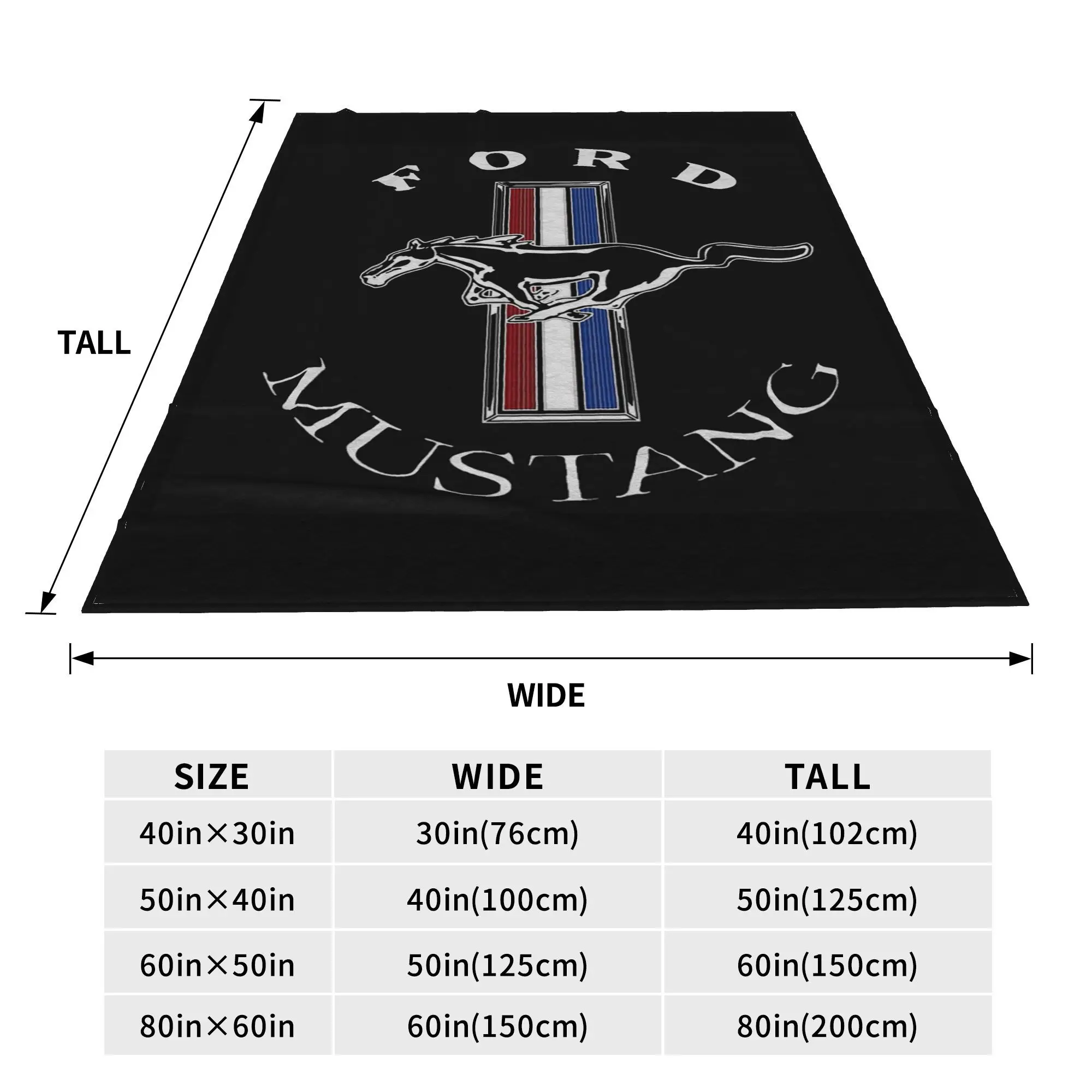 Ford Mustang Logo Colour Blanket Soft Warm Flannel Throw Blanket Bedding for Bed Living room Picnic Travel Home Couch