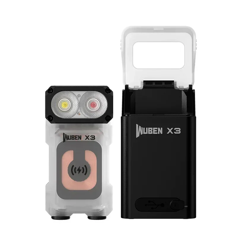 WUBEN X3 Lightok 700 Lumen Wireless Charging Swivel Head EDC Flashlight Red White Light Charging Box Outdoor Adventure Gift image 3