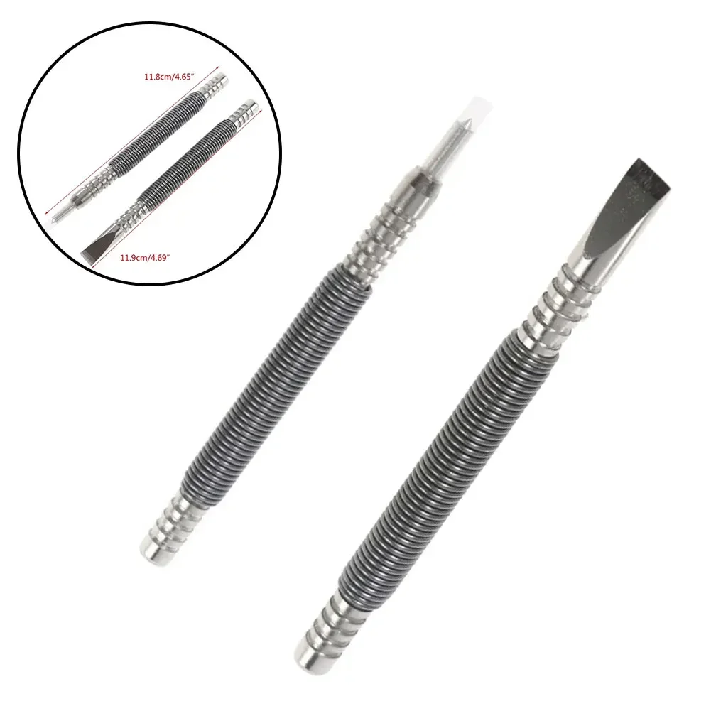 

2pcs HSS Hammerless Hammer Punch Spring Tool Spring Loaded Marking Metal Punches Center Holes Punch Hammerless Nail Set