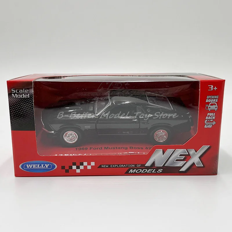 1:36 Diecast Model Metal Toy 1969 Mustang Boss 429 Pull Back Car Replica in miniatura