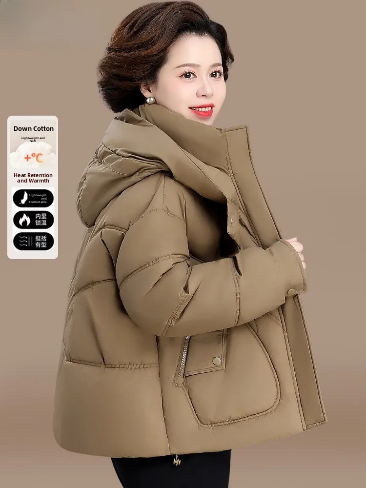 

Женская утепленная зимняя куртка большого размера, теплая хлопковая одежда, модная свободная модель с коротким рукавом на молнии