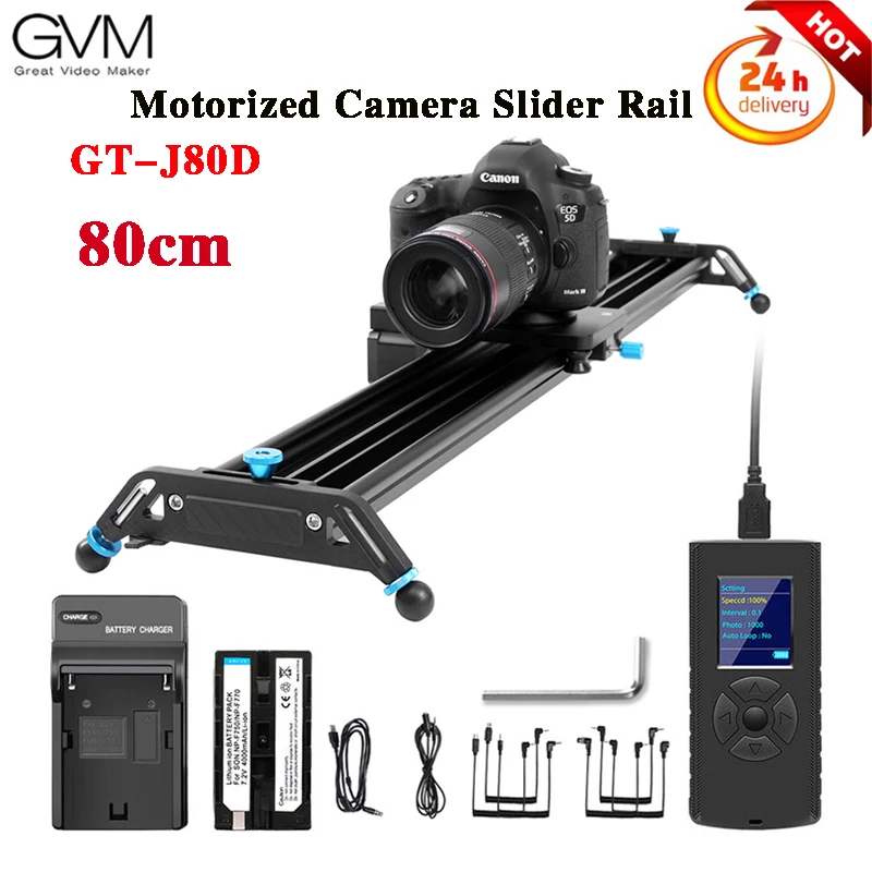 GVM GT-J80D Video Studio z napędem Slider do aparatu szyny 32 cal 80cm do aparatu z automatyczną pętlą czas cyklu-w przypadku wygaśnięcia strzelanie dla lustrzanka cyfrowa