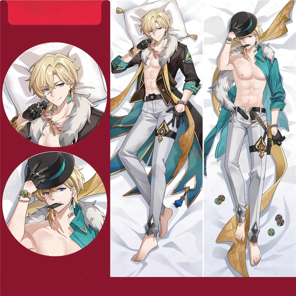 Anime Honkai Star Rail Aventurine Cosplay COSTUME Peach Skin Dakimakura Pillow Case Hugging Body Xmas Gift