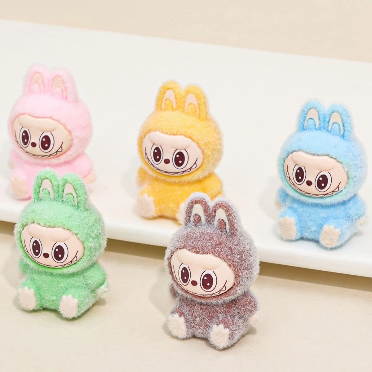 2024 New 4cm Labubu Sitting posture stand The Monsters Exciting Macarons Series Toys Cute Action Anime Figure Doll Kids Gift Toy