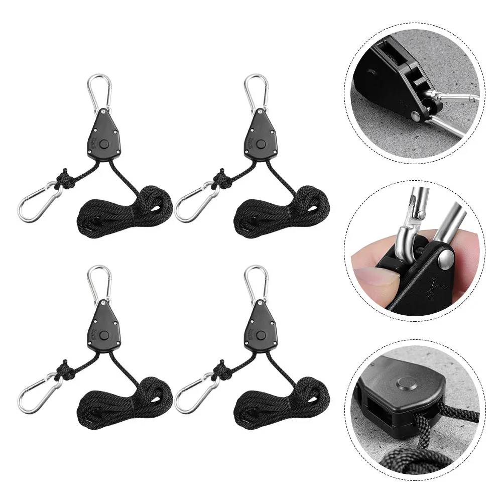 

4Pcs Adjustable Rope Clip Hangers Heavy Duty Plant Light Supports for Grow Lights Ventilation Fans Grow Light Hangers
