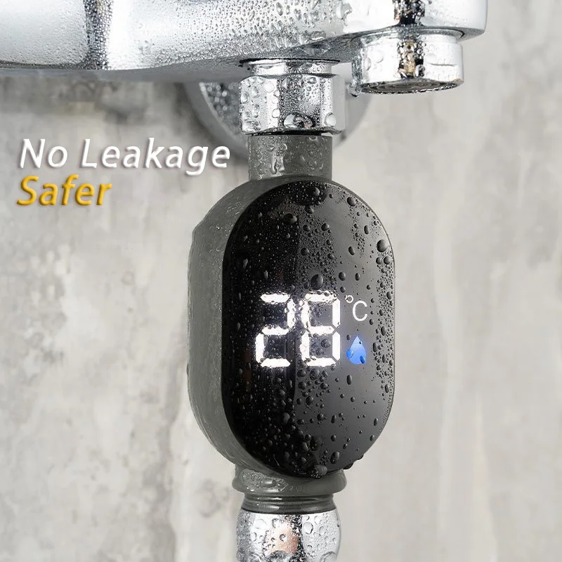Black Bathroom Led Display 0℃~99℃ Home Water Shower Thermometer Water Accurate Temperature Measurement Smart Meter Bathroom