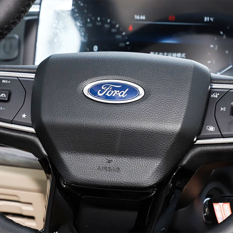 Cubierta de emblema para volante de ABS de 58 mm para Ford Focus MK2 MK3 Fiesta Mondeo Fusion Escape, accesorios de tuning para interior de automóvil
