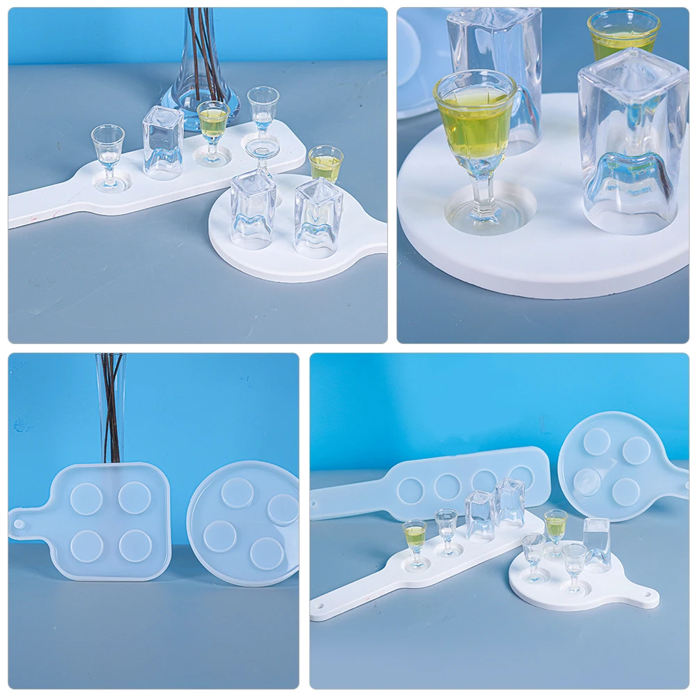 

1pc Diy Crystal Epoxy Creative Cup Handmade Casting Non-Stick Eco-Friendly Silicone Glass Tray Making Diy Tray Silicone Epoxy