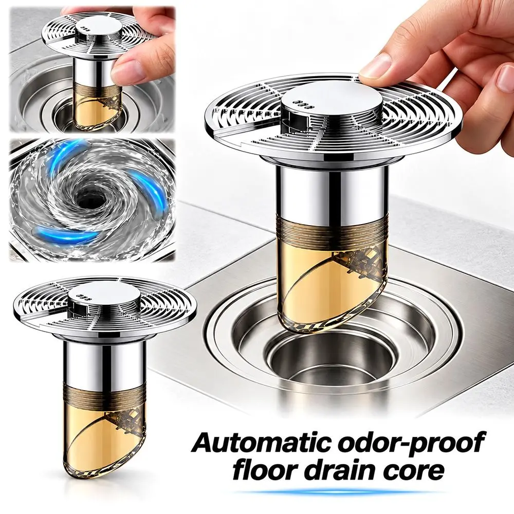 Floating Model Automatic Drainage Floor Drain ABS Insect-proof Drain Filter Strainer Prevents Clogging Automatically Shuts Off