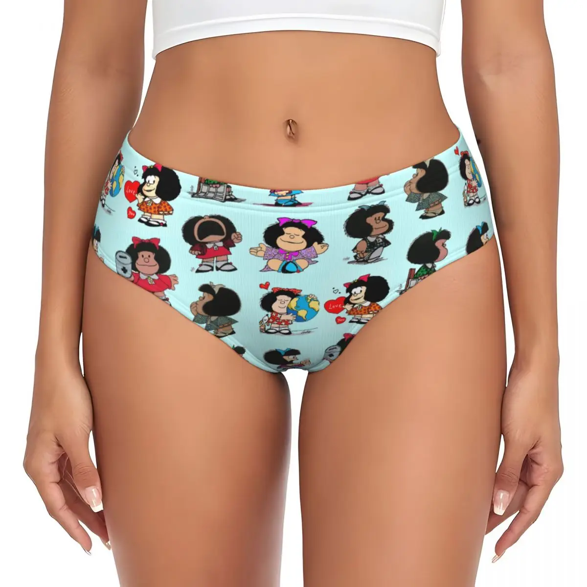 

Женские трусики с героями мультфильмов Mafalda, забавные мем, нижнее белье, женские удобные короткие трусики, трусы