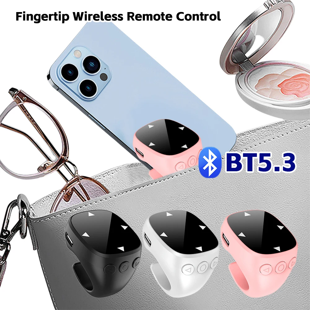 

For Scrolling Ring Bluetooth-Compatible 5.3 Fingertip Wireless Remote Control Mobile Phone Video Remote for iPhone Xiaomi