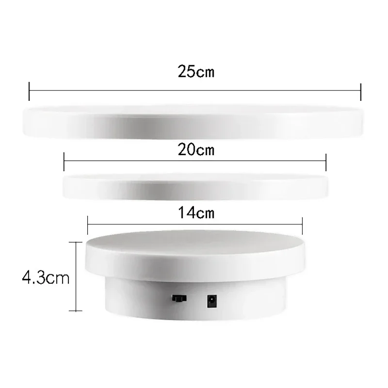 3 in 1 Electric Display Turntable 360° Rotating Photography Turntable USB Charging Jewelry Shoes Display Stand Shooting Props