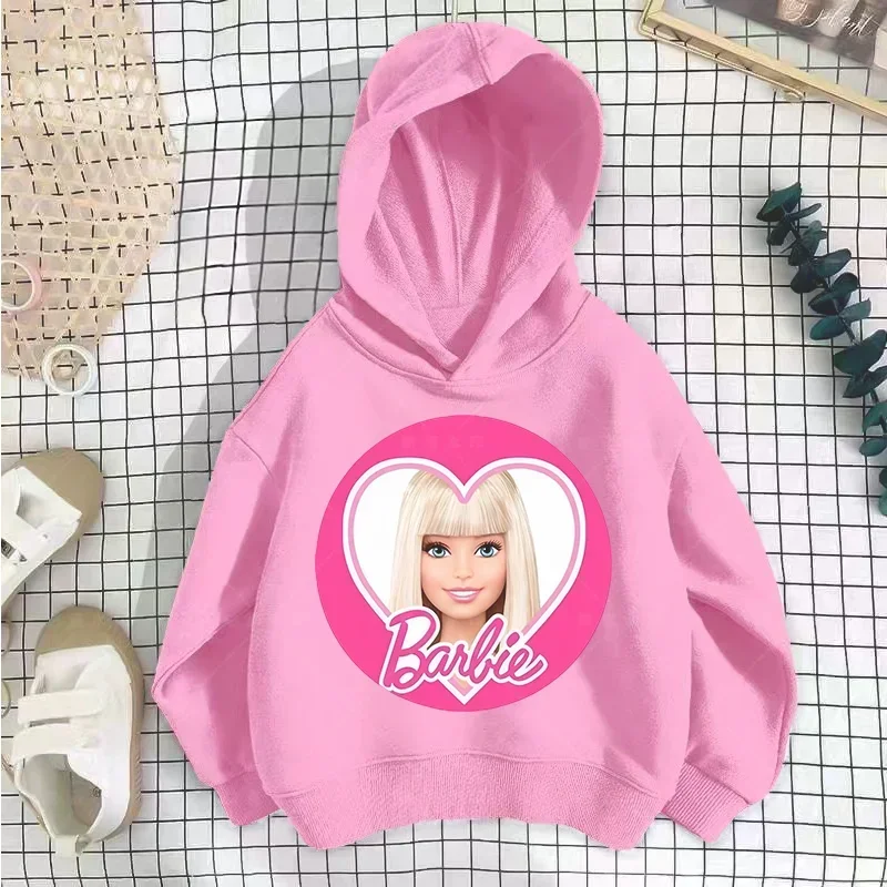 kawaii Boys Girls Clothes Barbie Hoodie Set Kids 2pcs Spring Autumn Toddler Girls Cartoon Hooded +pants Tracksuit Girls Clothing