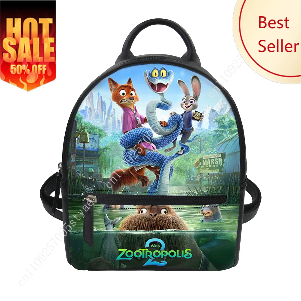 

Zootopia 2 Backpack Disney Cartoon Man Woman Decorate Leather Bags Design Your Photo Logo Party Holiday Custom Gifts