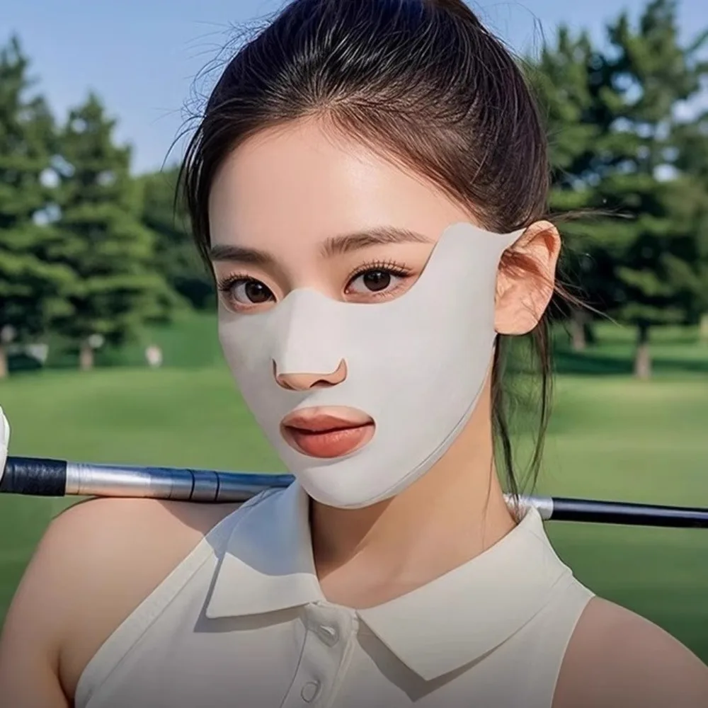 Nueva máscara de seda de hielo transpirable Anti-UV máscara de protección solar a prueba de polvo velo facial lavable Unisex