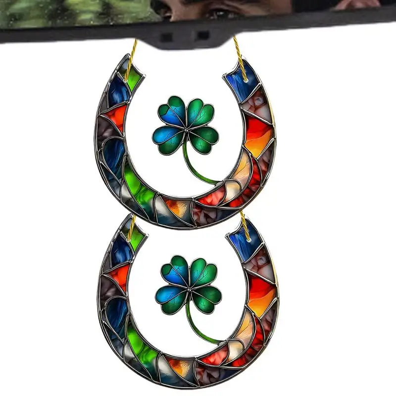 

Christmas Sun Catchers Indoor Window 2D Acrylic 2X Sun Catcher Pendant Unique Horseshoe Shaped Decorative Window Decoration Car