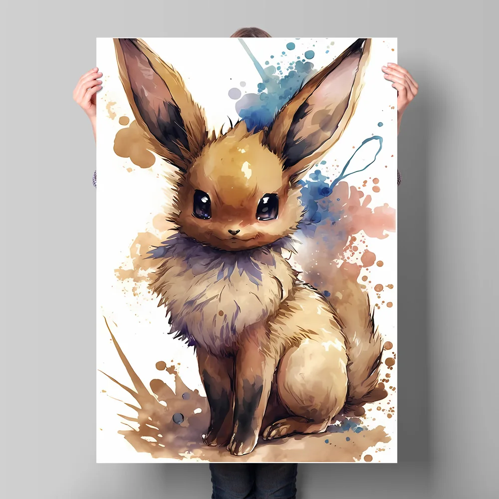 Pokemon IP - Dekoracyjna sztuka inspirowana Pokemonami Pikachu Eevee Śliczny postać Anime - Inspiracja Dekoracja ścienna do sypialni dla domów
