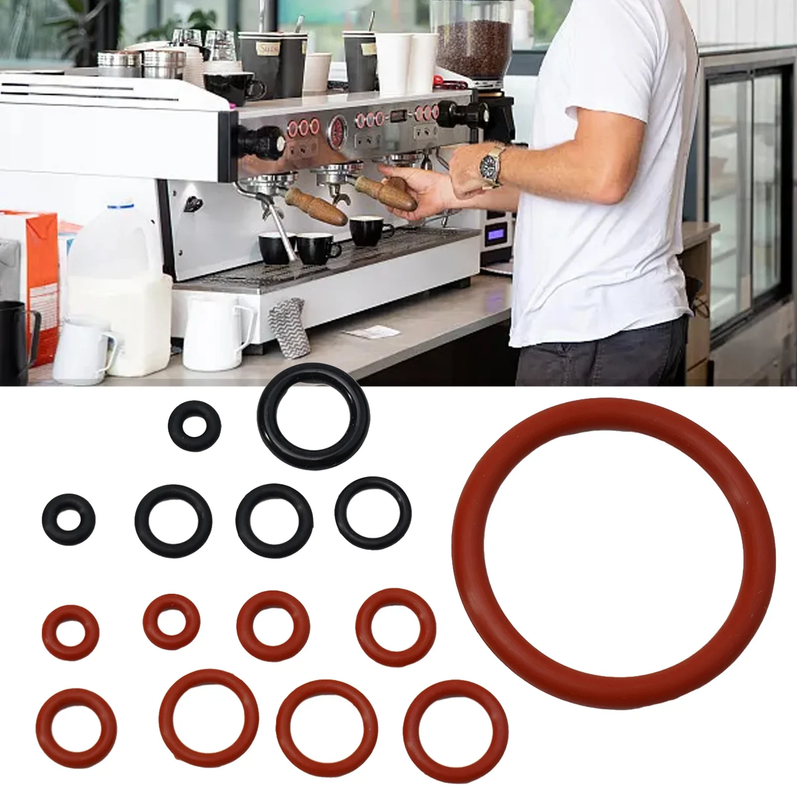 15pcs O-Ring Seal Kit Silicone Gasket For Spidem Coffee Machine Brewing Group Spout Connector Kitchen Accessories