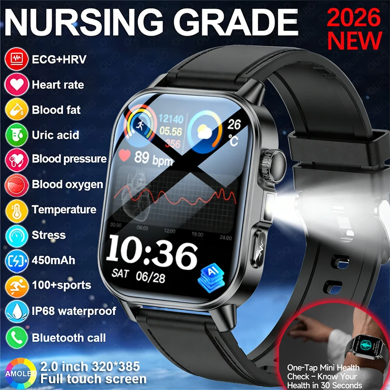 

NEW Nursing Grade Health Analysis Smart Watch ECG+PPG Heart Rate Blood Pressure Sports Wireless Call Smart Watch For Men Women