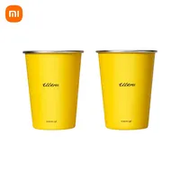Xiaomi Life Ultra Yellow 304 Stainless Steel Drinking Cup 350ML Single-layer Rolled Edge Beer Outdoor Car Stacked Cold Drink Cup
