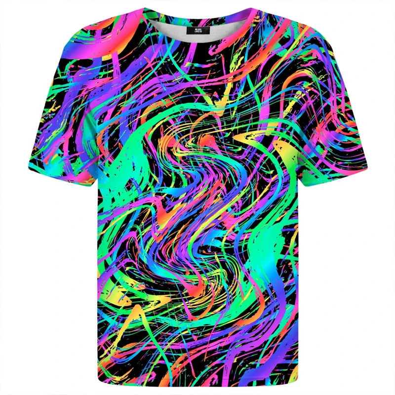 Harajuku Abstraction Art T-shirt Men 3D Print Short Sleeve Trned TShirt For Mens Street Hop Pop Shirts Tops Oversized Tee Shirt