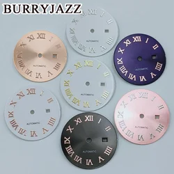 BURRYJAZZ 24.5mm No Logo NH05 Watch Dials White Black Rose Gold Brown Pink Purple Dial Fit NH05 NH06 Case Crown