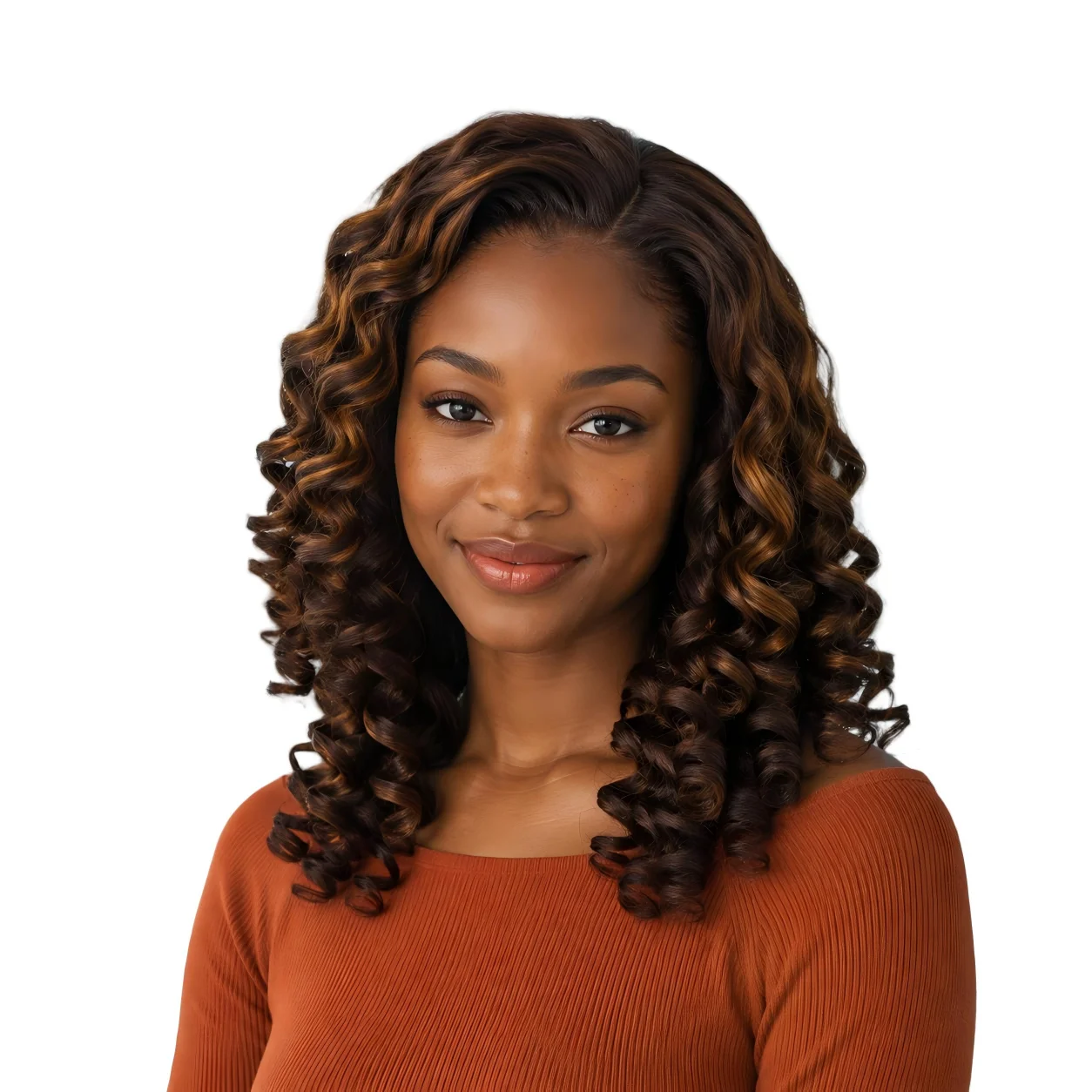 TIMOPOL 4x4 Lace Closure Wig,18 20 22 Inch P4/27 Highlight 066C Curly 100% Human Hair Wig for Black Women, Pre-Plucked Natural Hairline