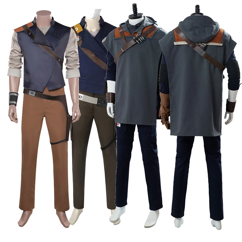 

Adult Male Kestis Roleplay Costume Halloween Party Clothes Jedi Fallen Cosplay Top Pants Coat Outfit Uniform Suit