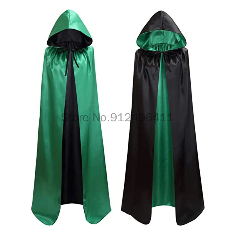 2024 Unisex Halloween Navidad bruja fiesta Reversible con capucha adultos niños vampiros Cosplay capa disfraz