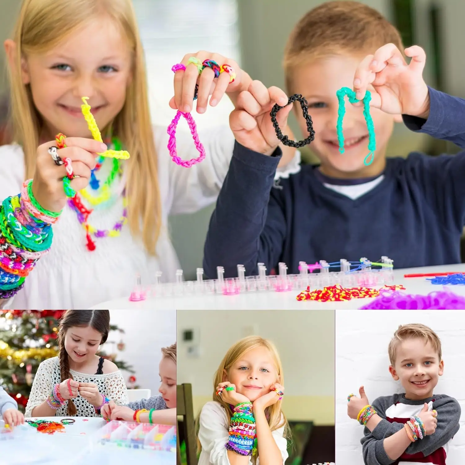15000+ rubberen band armband kit, Loom bands levendige kleuren met opbergdoos, DIY vriendschapsarmband maken kit kerstcadeau