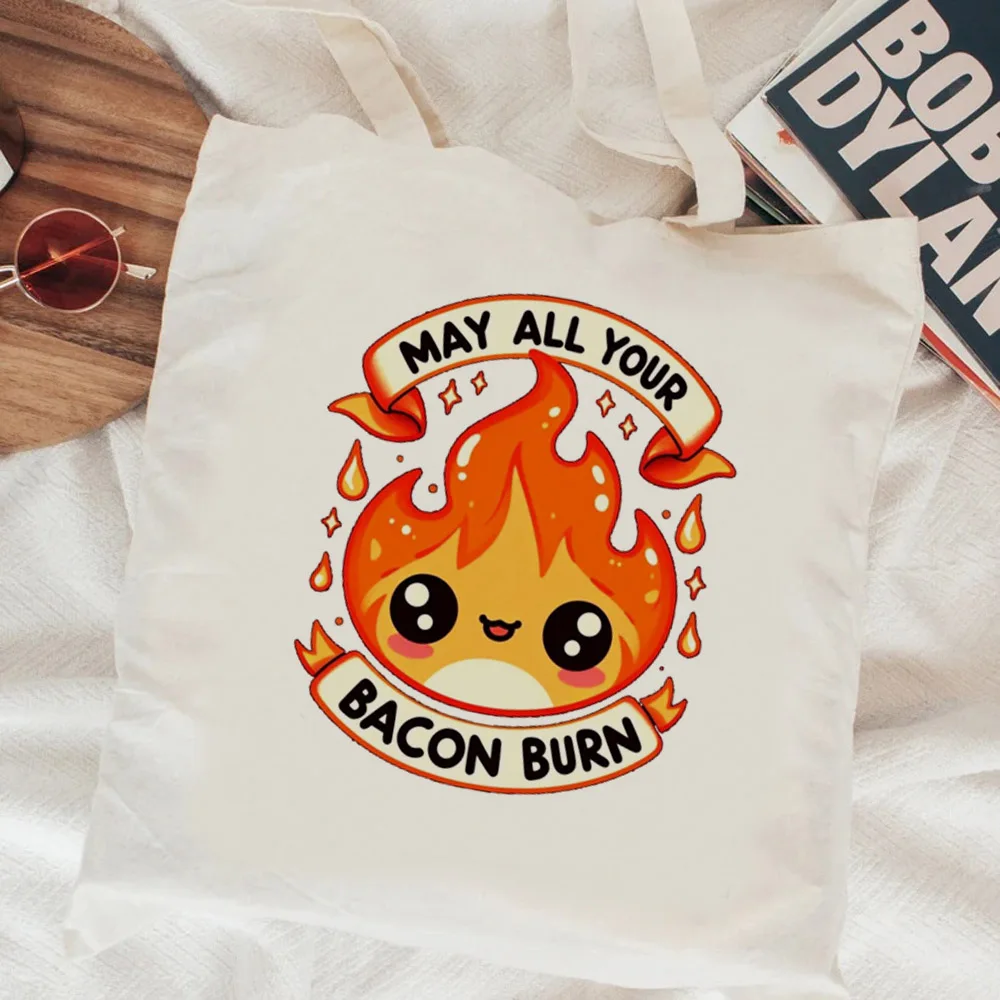 

Calcifer shopping bag bolso shopping shopper recycle bag eco bolsas de tela bag boodschappentas foldable woven jute sacolas