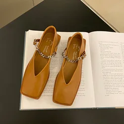 Casual Woman Shoe Modis Square Toe Elegant Clogs Platform Oxfords Low Heels Female Footwear 2025 Summer New On Heels Creepers