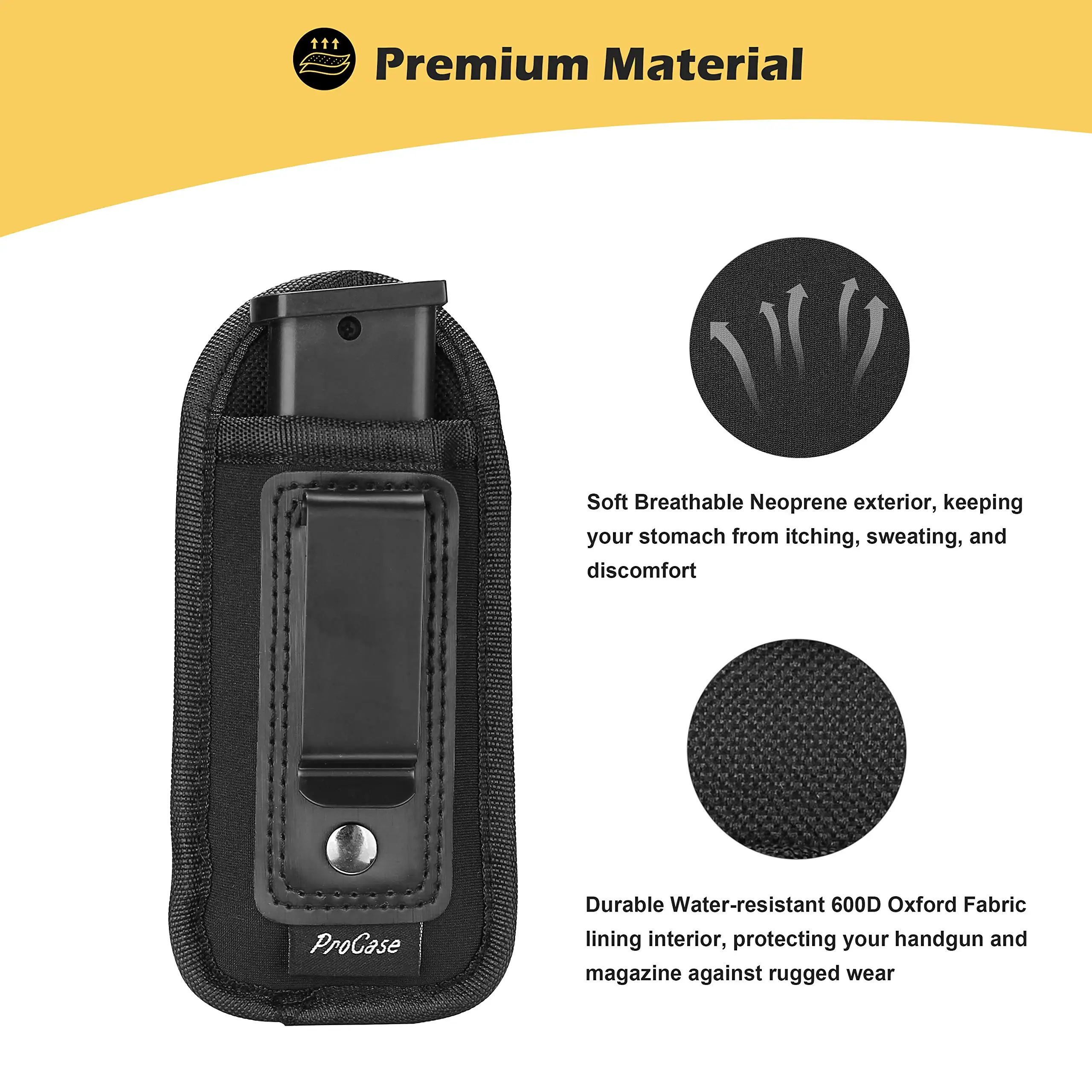 Fondina per riviste da trasporto nascosto 9 mm.40.45 |   All'interno della custodia magnetica con cintura |   Fondina magnetica per Glock 43 17 Sig 1911 S&W M&P