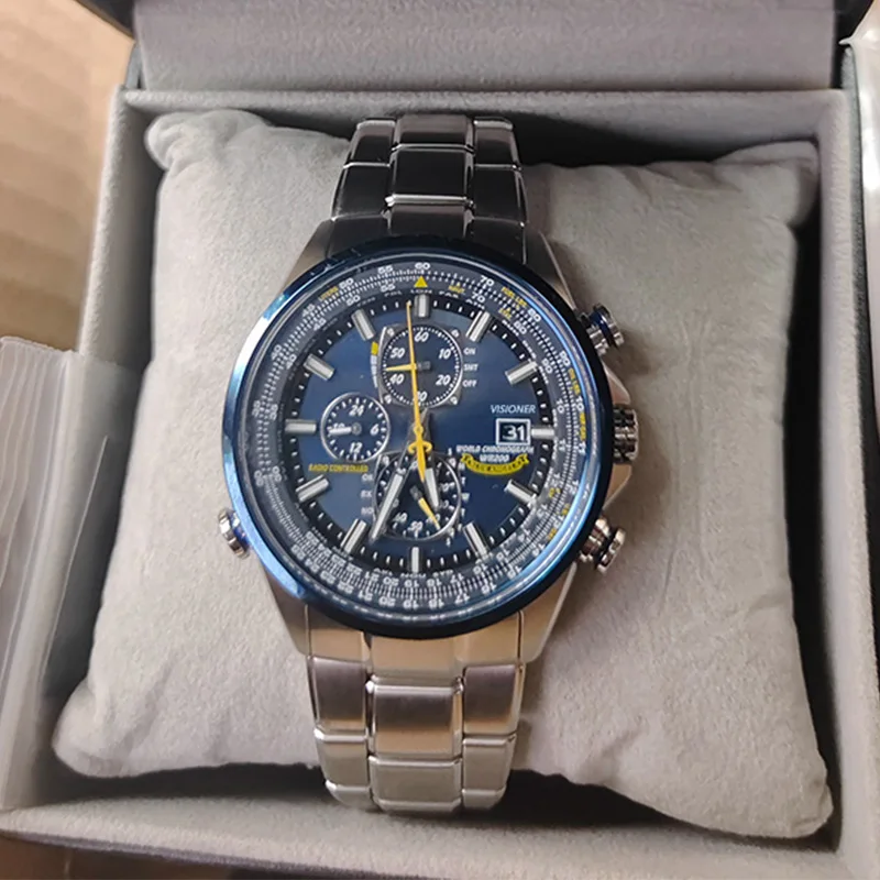 Relógio de quartzo masculino de alta qualidade tendência de luxo calendário luminoso multi função crono inoxidável relógio automático chrisment presente