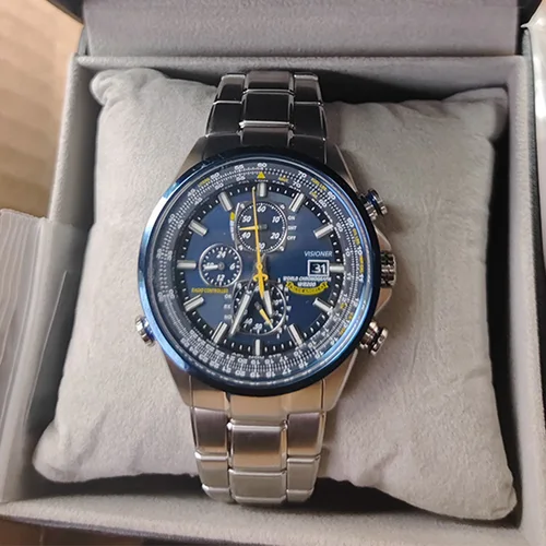 Imagen 2 del producto Reloj de cuarzo de alta calidad para hombre, calendario luminoso de tendencia de lujo, cronógrafo multifunción, reloj automático de acero inoxidable, regalo de Navidad