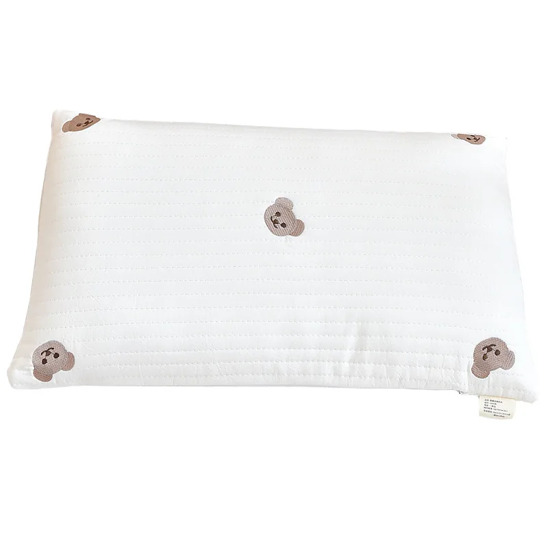 Bantal Balita Bayi Lembut 100% Katun Bordir Berlapis Bantal Tidur Siang Semua Musim dengan Barang Tempat Tidur Penutup Dapat Dilepas dan Dapat Dicuci
