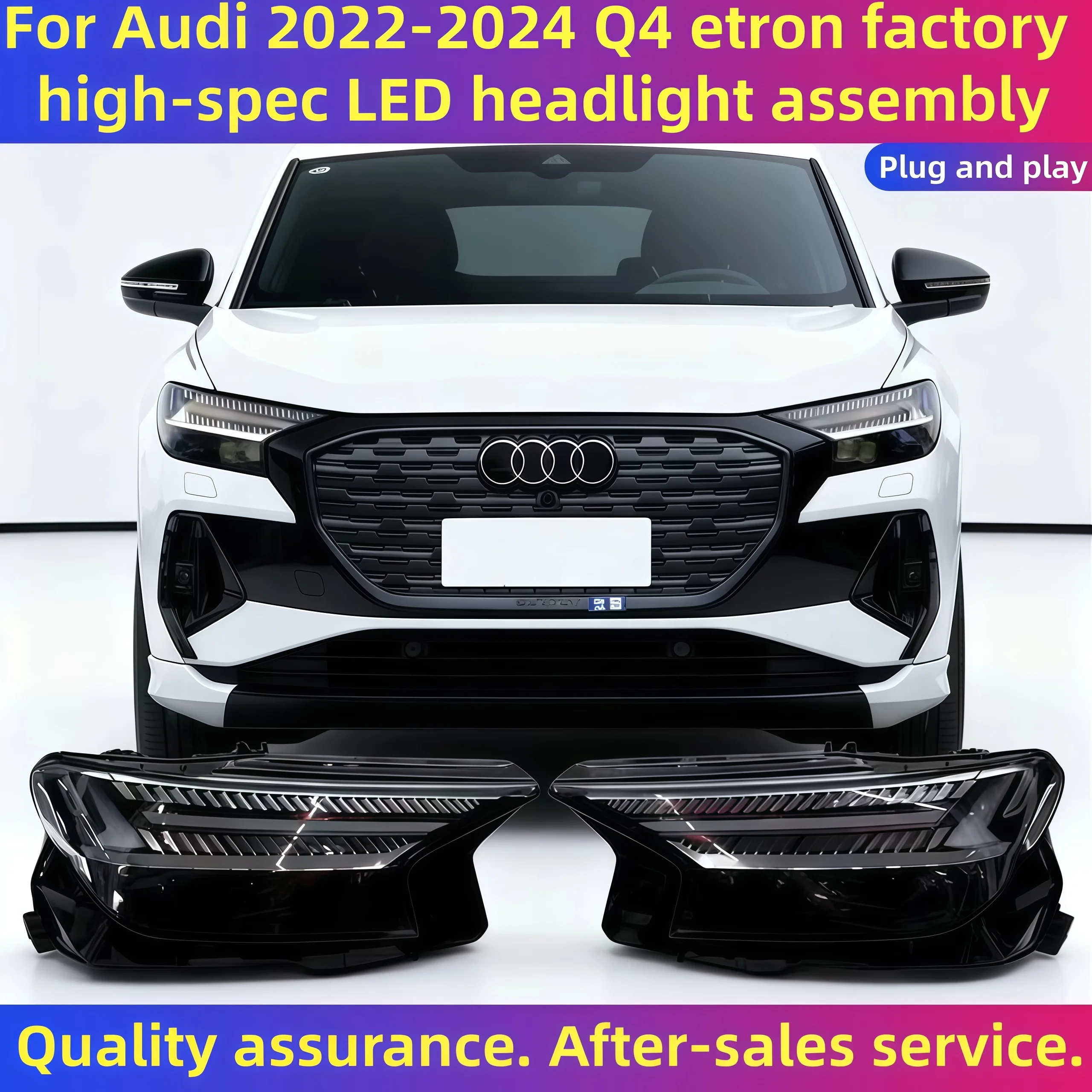 

For Audi 2022-2024 Q4 etron factory high-configuration LED turn signals dynamic daytime running lights matrix headlight assembly