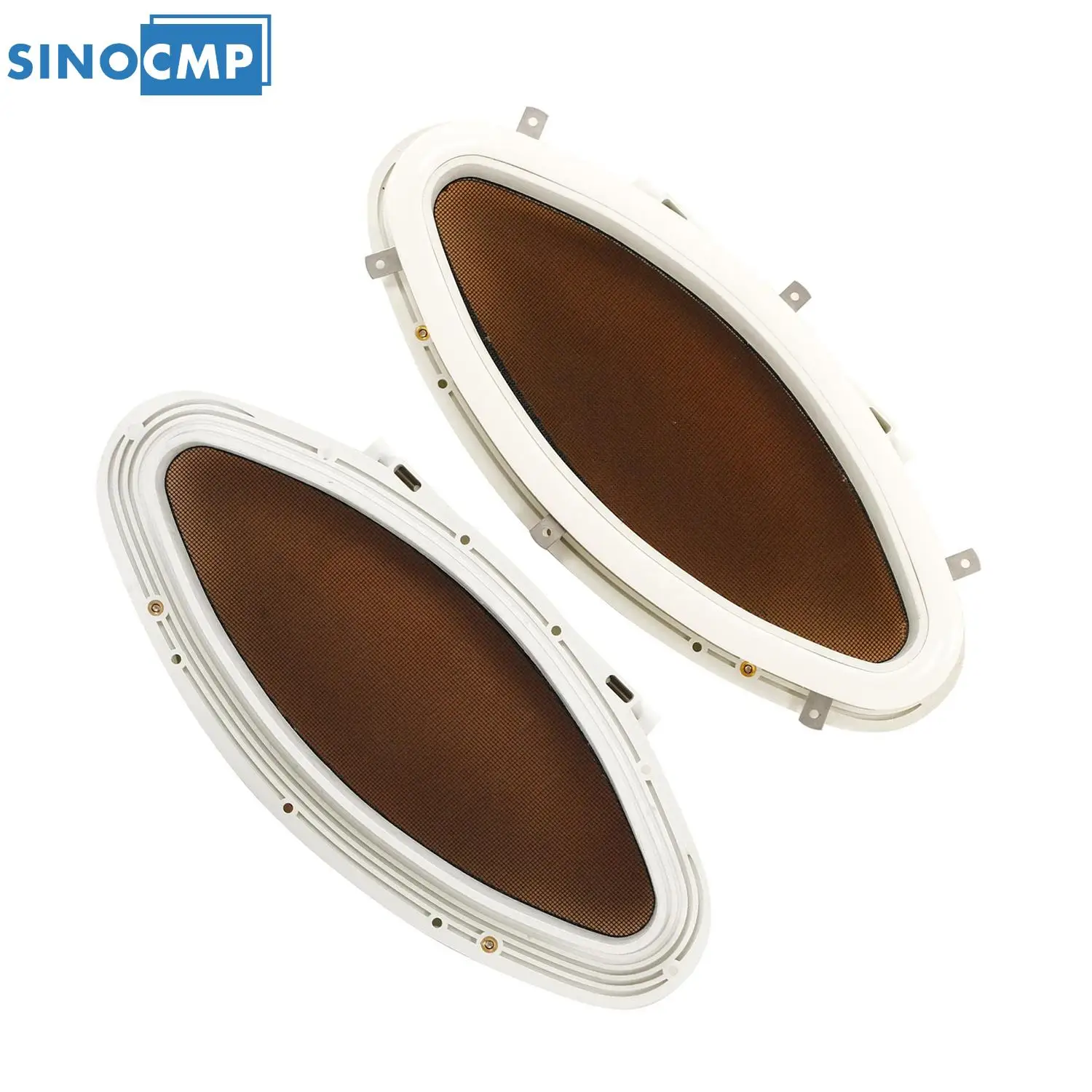 SINOCMP 1PCS For 470x210mm Inward Opening Oval Porthole Anti UV Waterproof Portlight Car Replacement Accessories Parts