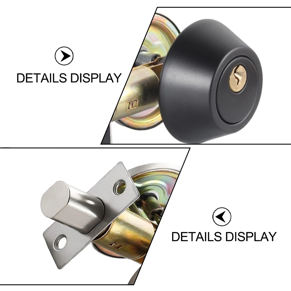 2026 Modern Matte Black Door Lock Deadbolt With Keys For Apartment Rental Home Security Durable= Metal Latch 35-50mm