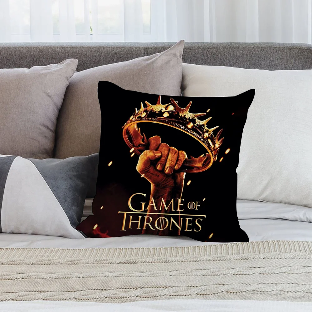 TV-G-GamES Of T-ThroneS Pillow Case Short Plush Pillow Covers Sofa Decorative Gift Home Double-sided Printing Cushion Cover