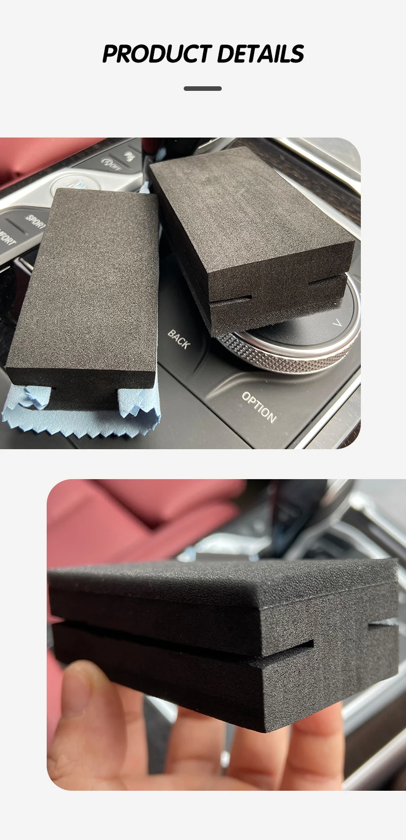 Lucullan Neue Anti-drop Design Auto Keramik Beschichtung Dressing Applikator Auto Glas Farbe Nano-Mantel Schwamm Pad – Detail 6