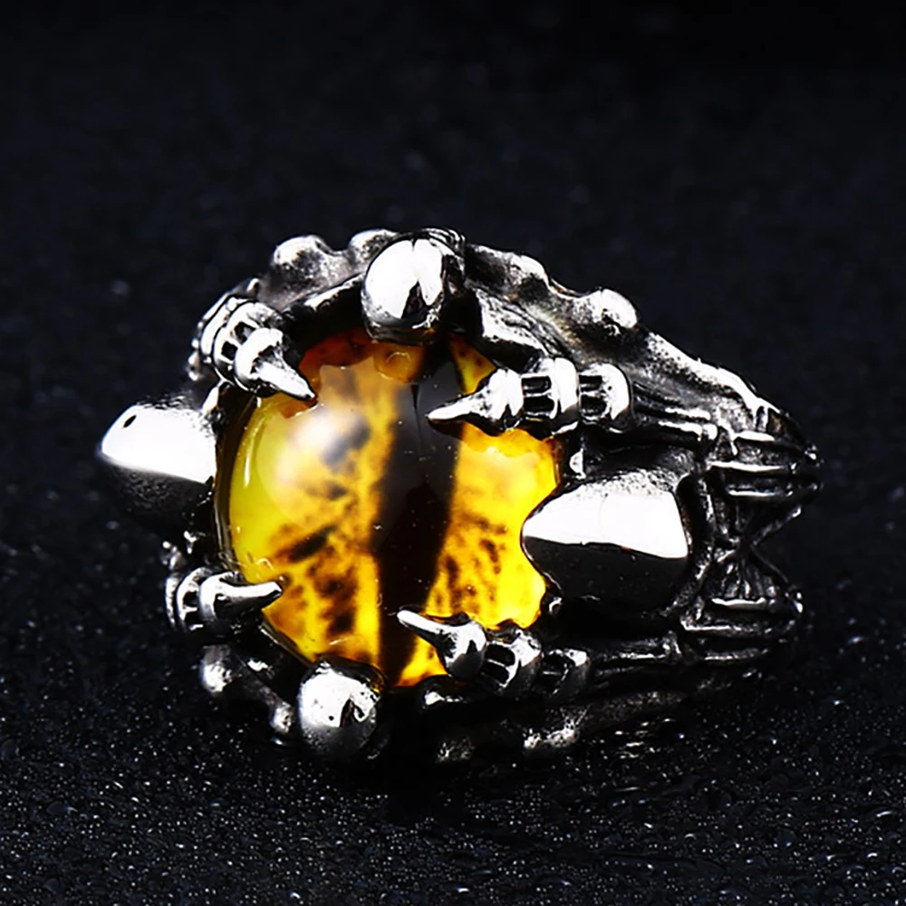 Fashion Creative Stainless Steel Evil Eye Dragon Claw Skull Rings For Men Women Personality Punk Rock Jewelry Gifts Dropshipping