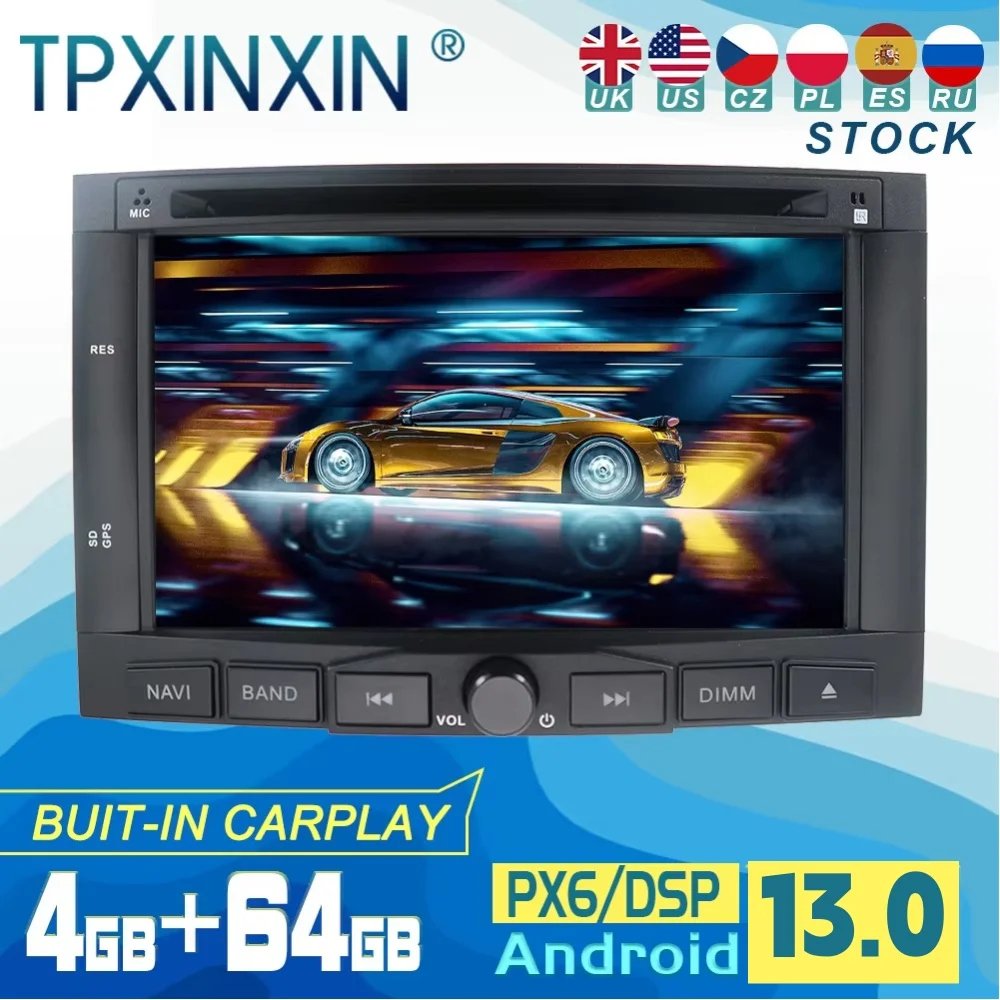 لبيجو 3008 5008 شريك سيتروين بيرلينجو 2009 + أندرويد 13 مشغل راديو Carplay سيارة لتحديد المواقع والملاحة رئيس وحدة ستيريو السيارة