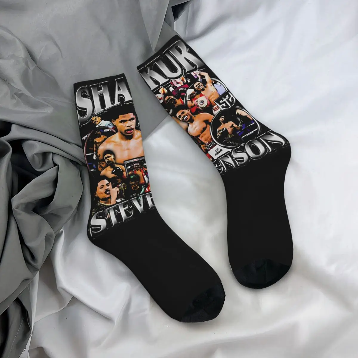 Kaus kaki pria Lucu senang antik Shakur Stevenson Bootleg barang dagangan tempur lembut pemenang kaus kaki grafis musim semi musim gugur musim dingin